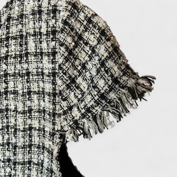 Eliza J Black and White Tweed Fit and Flare Dress, EUC, size 8P - Picture 6 of 7